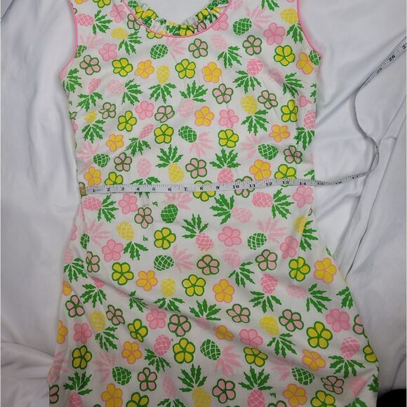 VINTAGE 60s The Vested Gentress pineapple‎ floral shift mini dress S - Picture 9 of 10